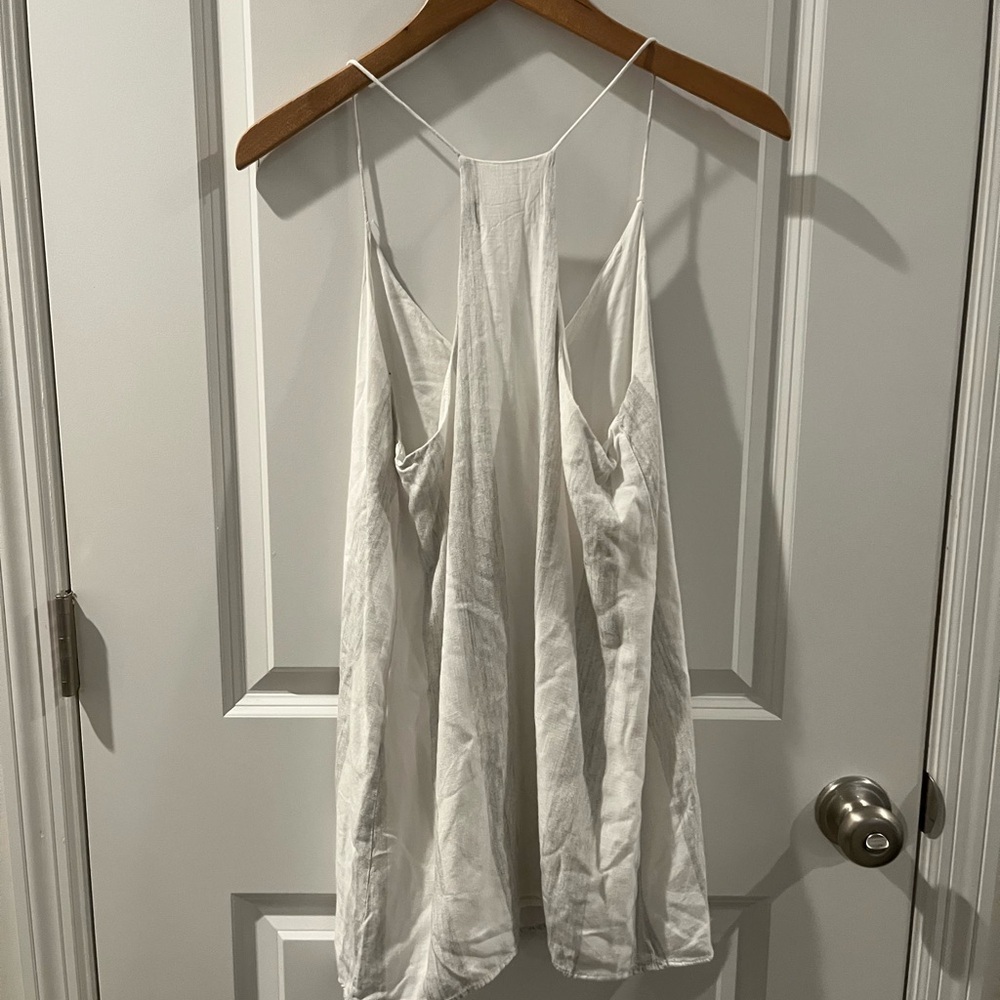 MOD Boutique Mini Dress/beach dress is white and grey stripe - Picture 4 of 4